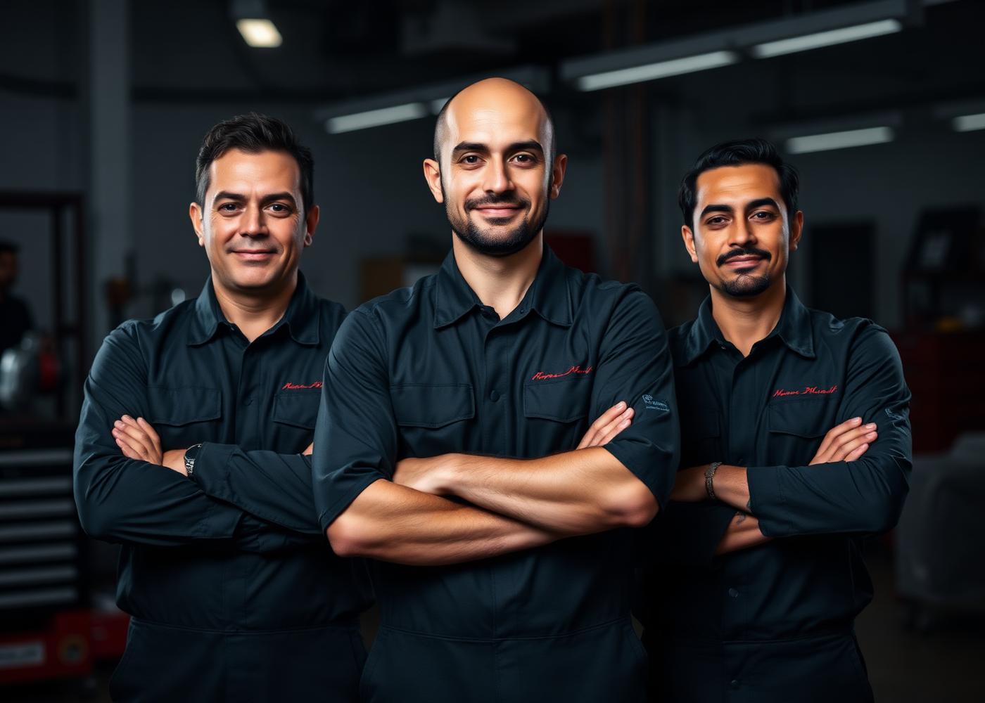 Equipe técnica da Casa de Freios uniformizada em Curitiba